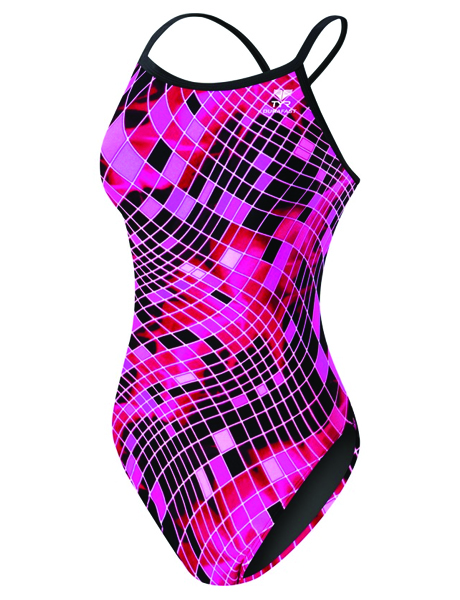 TYR Girls Disco Inferno Crosscut Fit Swimsuit - Pink