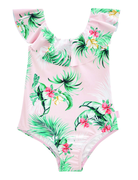 Seafolly Girls Hawaiian Rose Ruffle Swimsuit