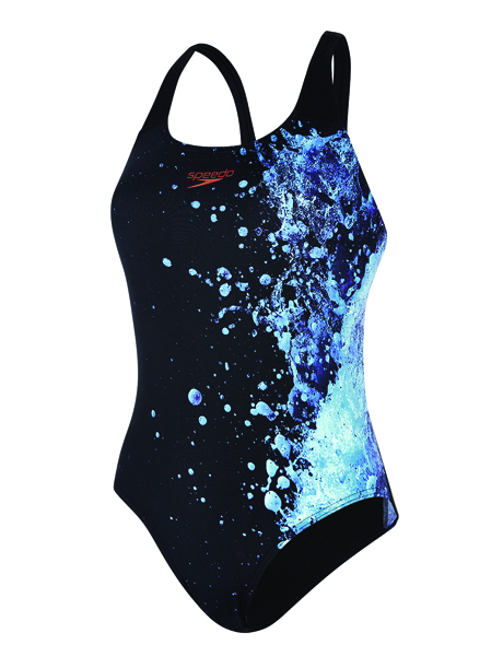 Speedo Ladies Energy Flow Powerback Swimsuit - Black/Purple